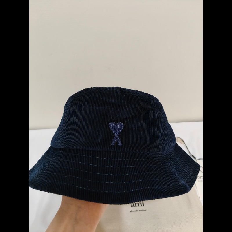 全新 Ami paris 藍色燈芯絨漁夫帽-1
