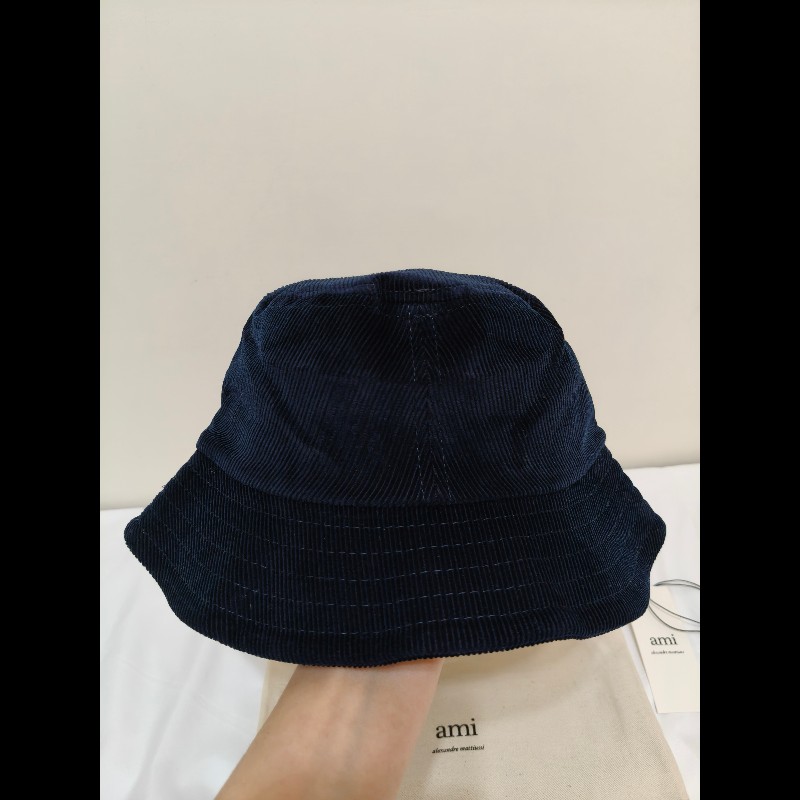 全新 Ami paris 藍色燈芯絨漁夫帽-2