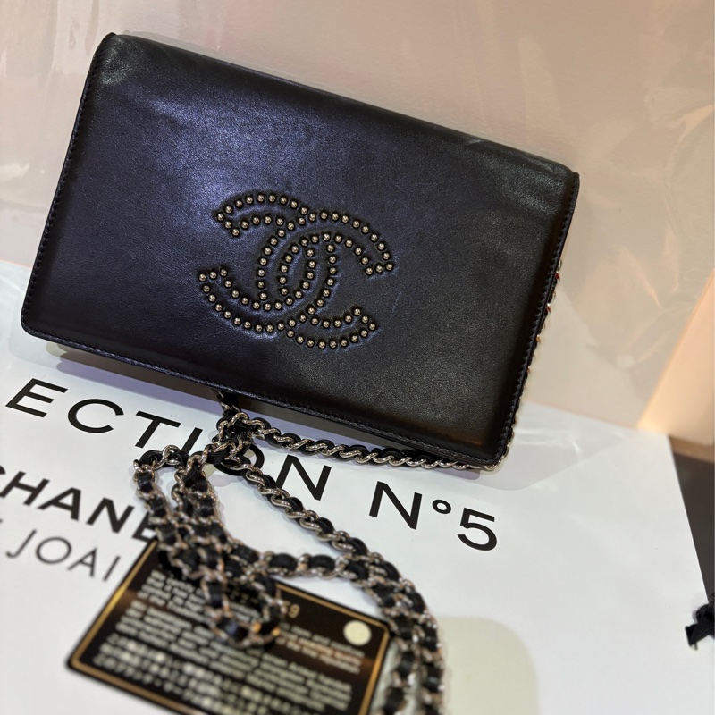 Chanel 香奈兒 經典 雙C logo 小羊皮WOC-0