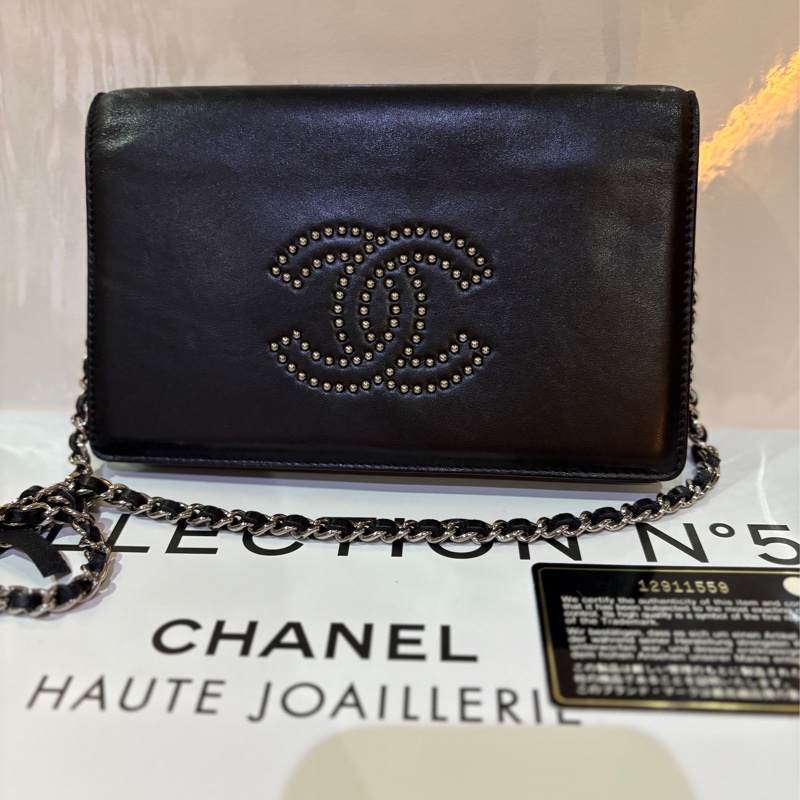 Chanel 香奈兒 經典 雙C logo 小羊皮WOC-4