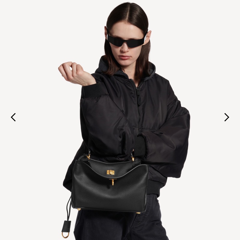 全網最低✨酷帥女孩首選❤️Balenciaga 巴黎世家 Small Rodeo斜背/手提/肩背包(黑金)-9