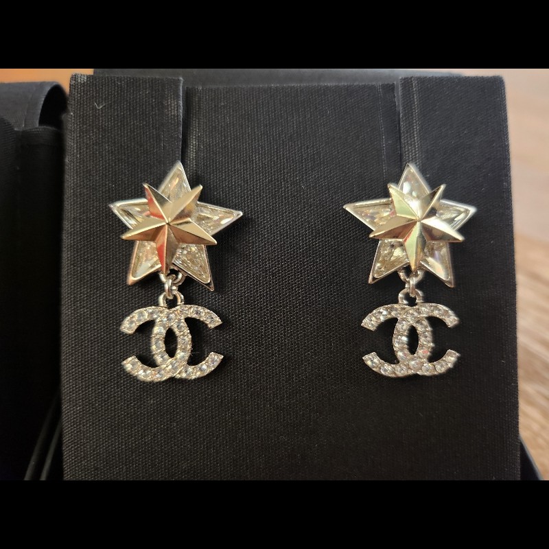 (全新品)Chanel星星雙C.Logo耳環-0