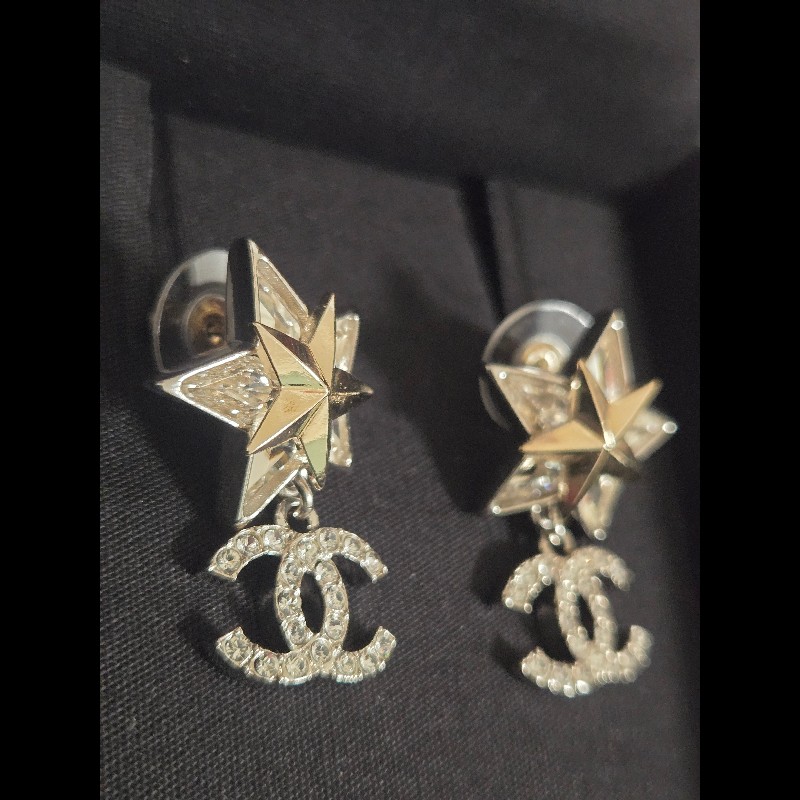 (全新品)Chanel星星雙C.Logo耳環-1