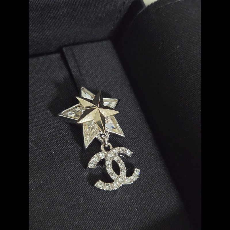 (全新閒置品)Chanel星星雙C．Logo耳環-2