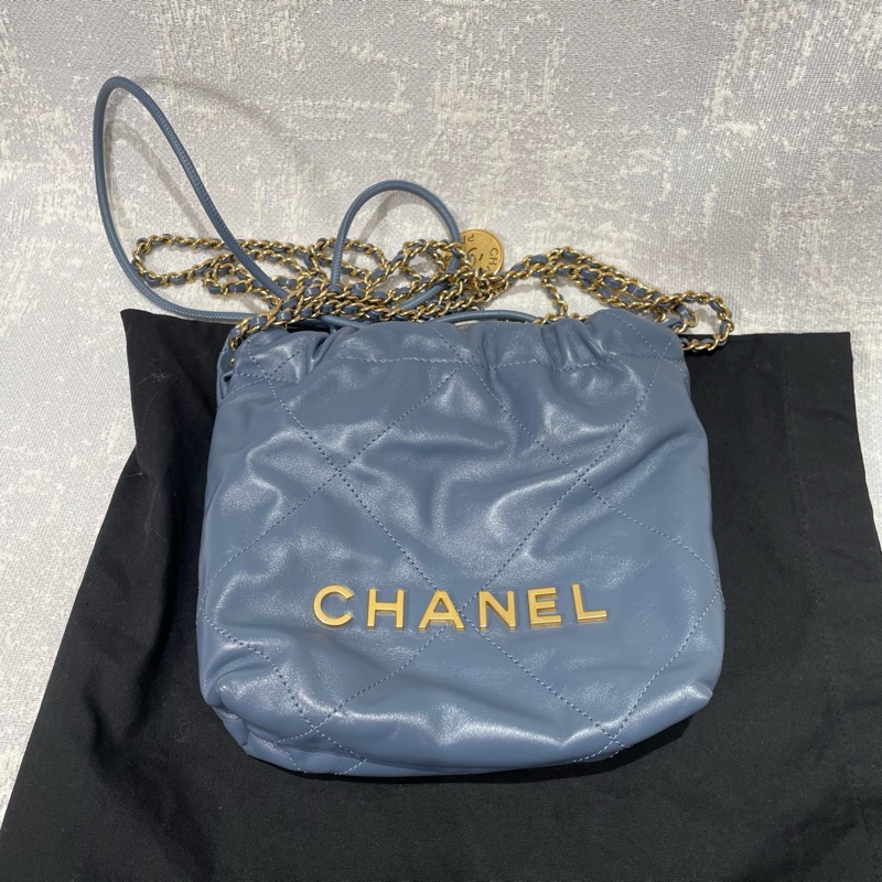 Chanel mini 22bag 霧霾藍-0