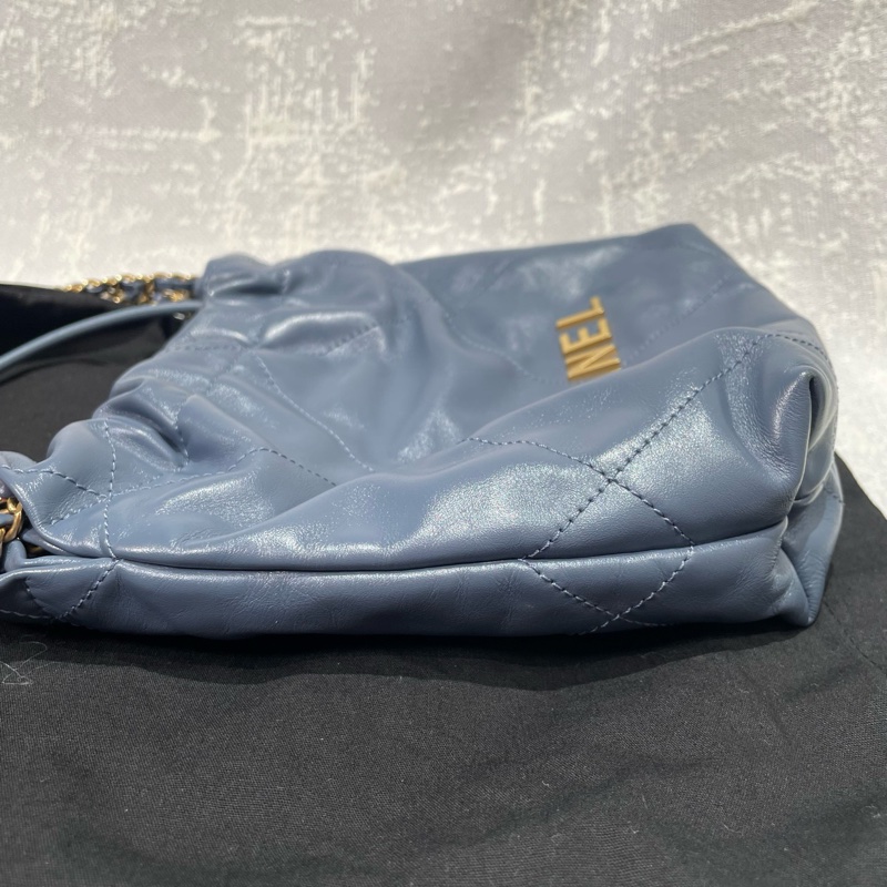 Chanel mini 22bag 霧霾藍-4
