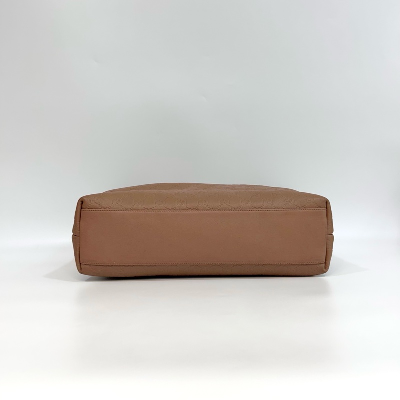 🥨超優惠Gucci藕粉色牛皮壓紋拉鍊肩背托特包211137-6