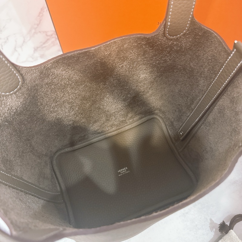 💖Hermes 菜籃 Picotin 18 大象灰銀釦💖 K刻 全新全配-3