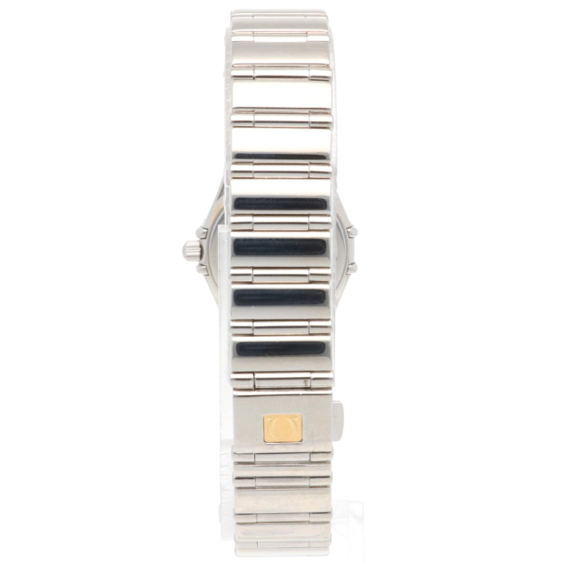 歐米茄星座系列腕錶,不鏽鋼錶殼,型號14657100,石英機芯,重新拋光,型號56939XXX,女士款,歐米茄白色貝殼錶圈,鑲鑽。-5