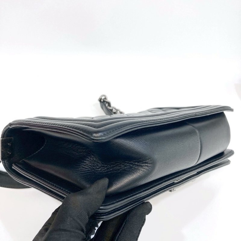 🕯️極優惠低於專櫃15萬 CHANEL LEBOY黑銀羊皮BOY25 A67086-12