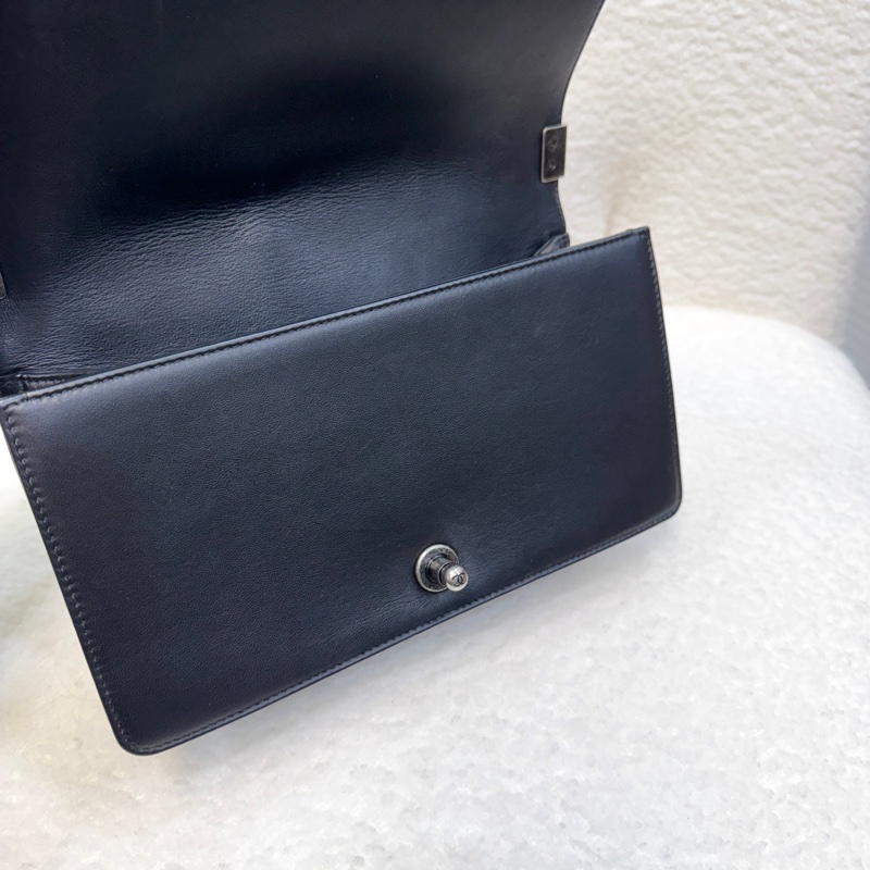 🕯️極優惠香奈兒低於專櫃15萬 CHANEL LEBOY黑銀羊皮BOY25 A67086-14