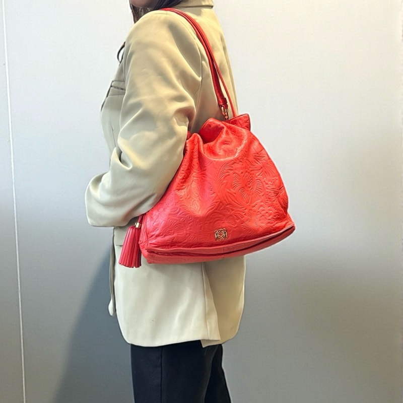 🥨超優惠福袋包 LOEWE橘紅牛皮Flamenco肩側背包-1