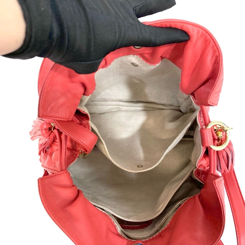 🥨超優惠福袋包 LOEWE橘紅牛皮Flamenco肩側背包-9