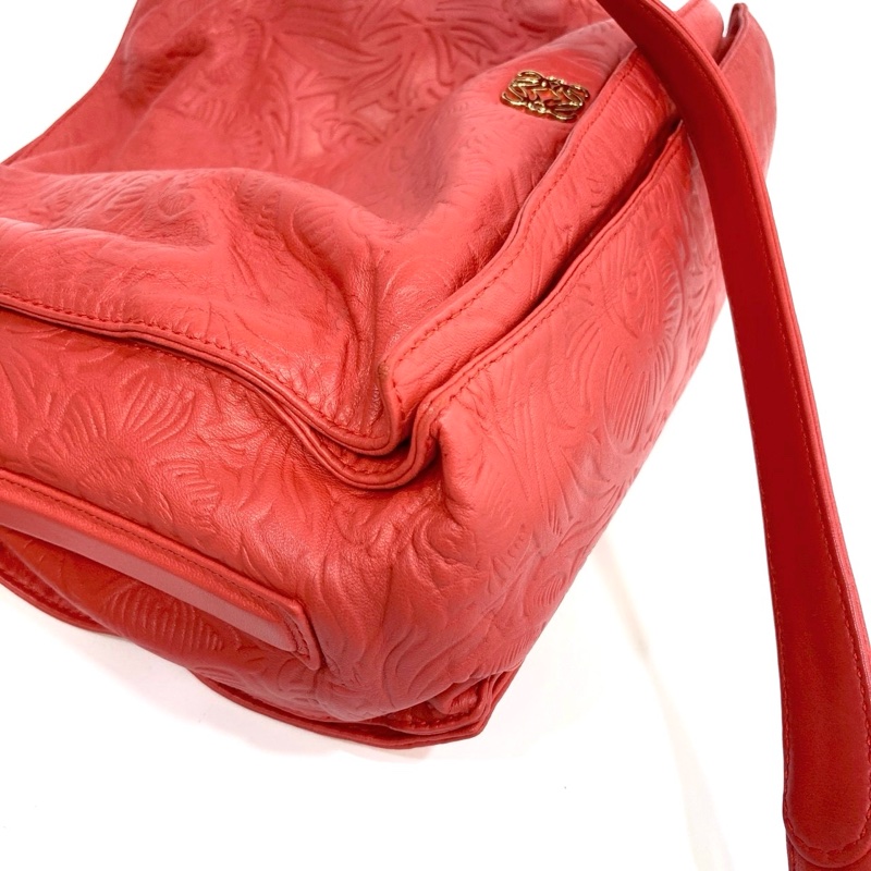 🥨超優惠福袋包 LOEWE橘紅牛皮Flamenco肩側背包-11