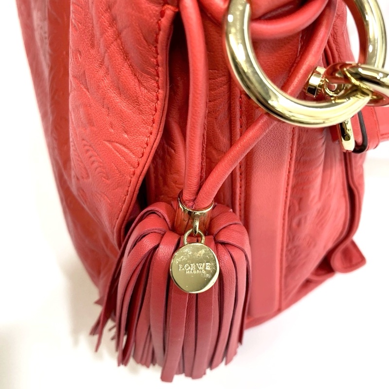 🥨超優惠福袋包 LOEWE橘紅牛皮Flamenco肩側背包-16
