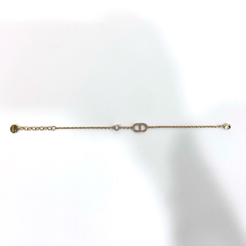 DIOR金色拚白色水晶CD LOGO Petit手鍊B2522WOMCY-6