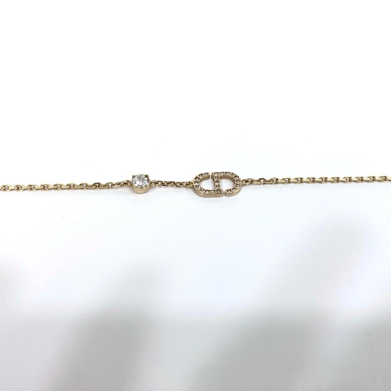 DIOR金色拚白色水晶CD LOGO Petit手鍊B2522WOMCY-7