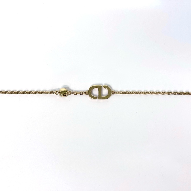DIOR金色拚白色水晶CD LOGO Petit手鍊B2522WOMCY-8