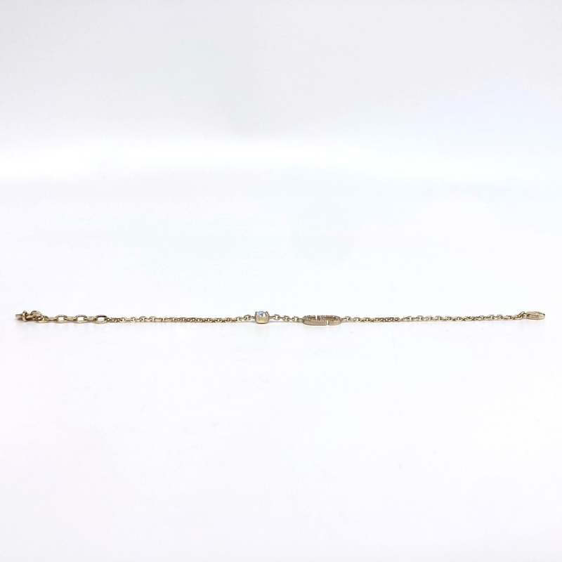 DIOR金色拚白色水晶CD LOGO Petit手鍊B2522WOMCY-9