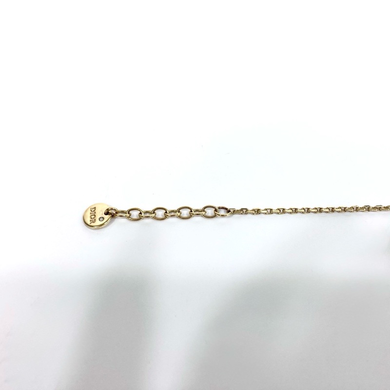DIOR金色拚白色水晶CD LOGO Petit手鍊B2522WOMCY-12