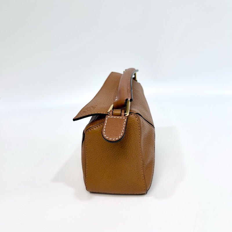 🕯️超優惠羅意威🥨絕版幾何puzzle Loewe焦糖牛皮金釦Mini Puzzle側背手提包-12