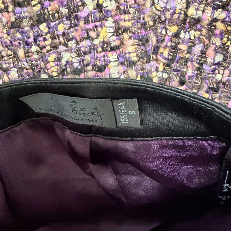 黃淑琦正品紫金毛呢小香風鍊條交叉短裙 S-M可穿-2