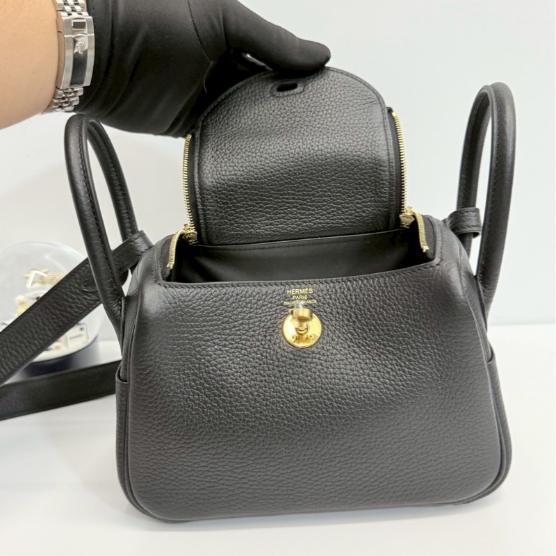 Hermes Mini Lindy 黑金 全新閒置-9