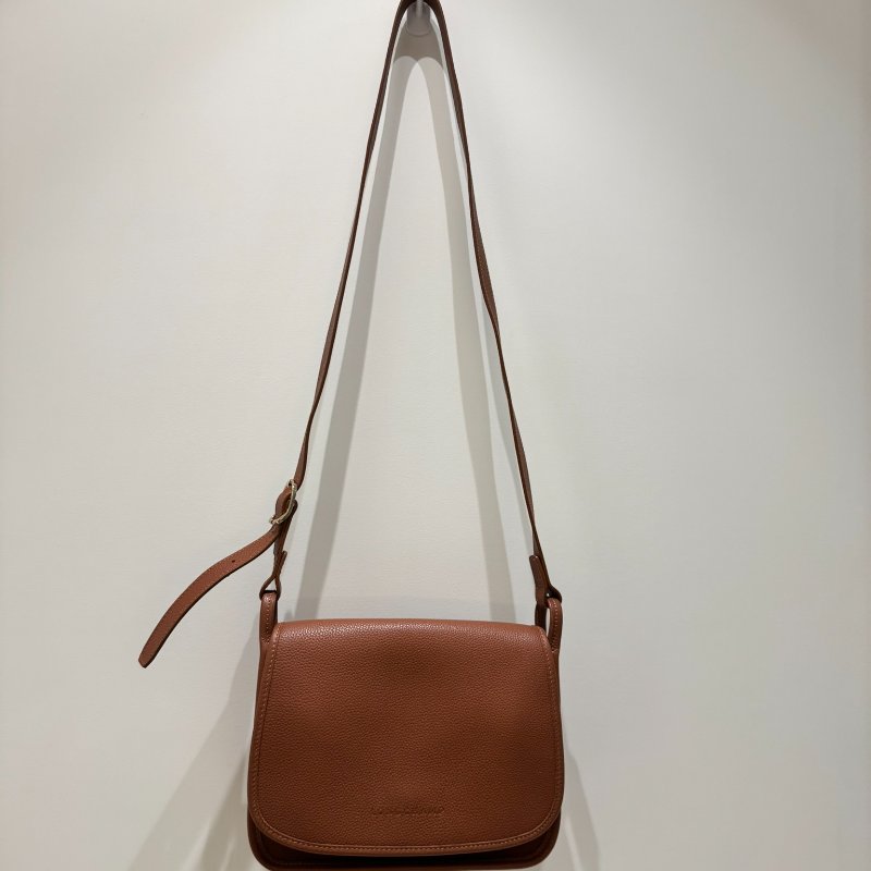 LONGCHAMP Le Foulonn 牛皮斜背包 中號尺寸 馬鞍包-11