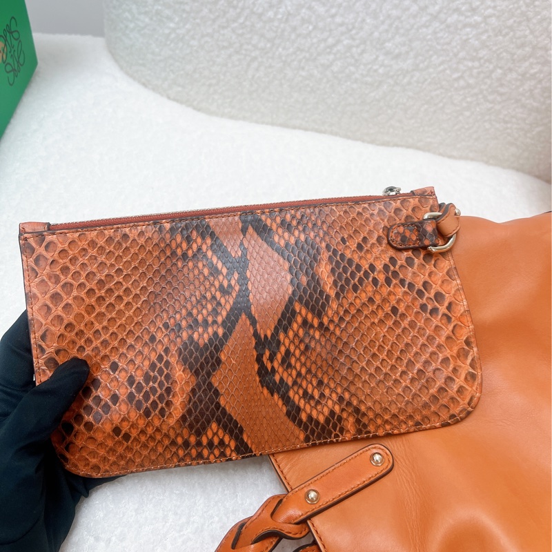 Gucci craft 橙色托特包/肩背包-11