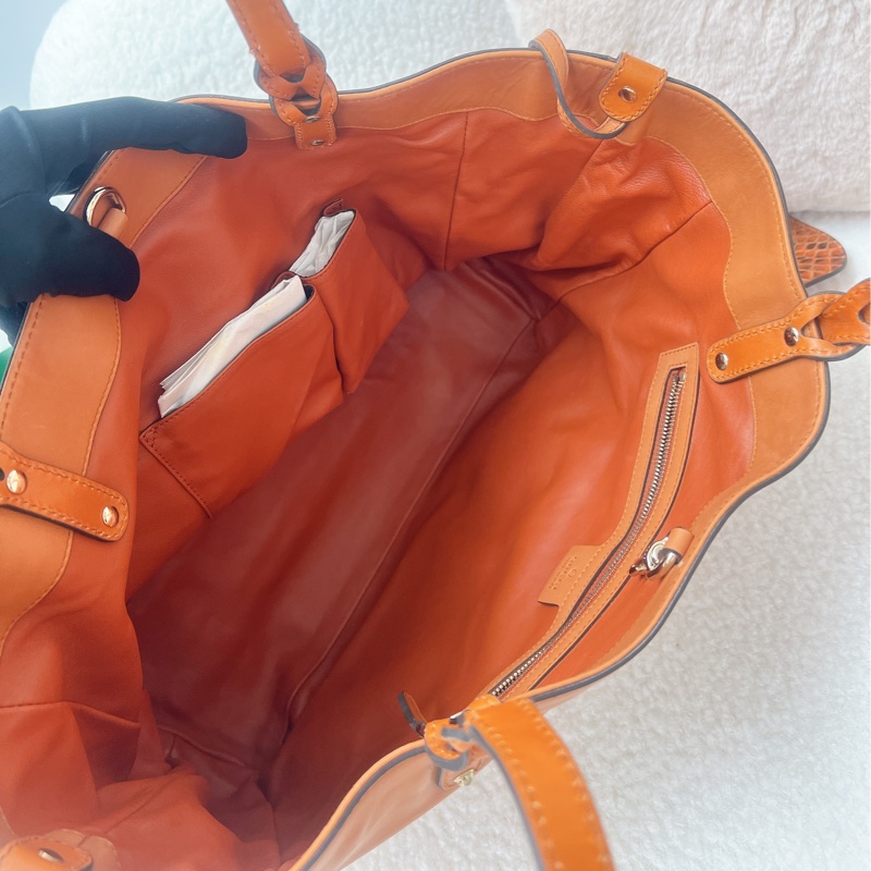 Gucci craft 橙色托特包/肩背包-12