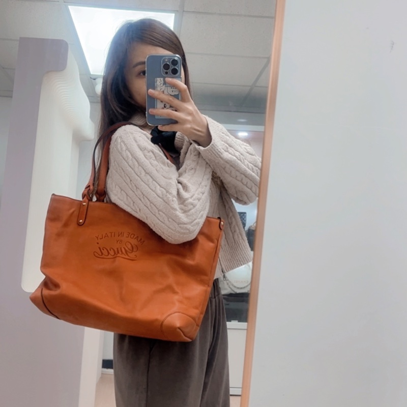 Gucci craft 橙色托特包/肩背包-13