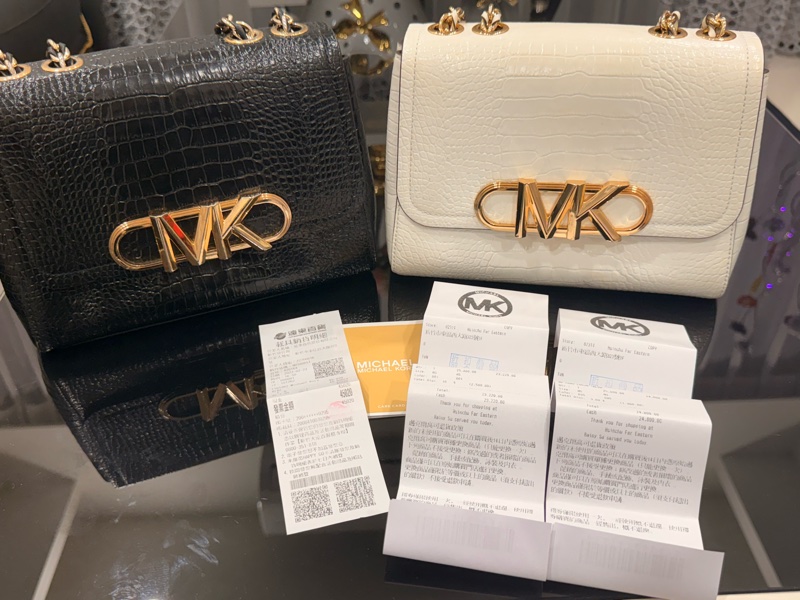 🖤MK 鱷魚壓紋鍊條包|黑色二手 |附購證 / 收據-0