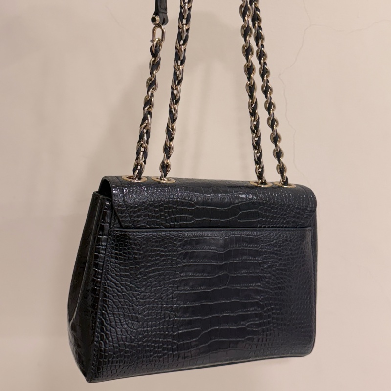 🖤MK 鱷魚壓紋鍊條包|黑色二手 |附購證 / 收據-7
