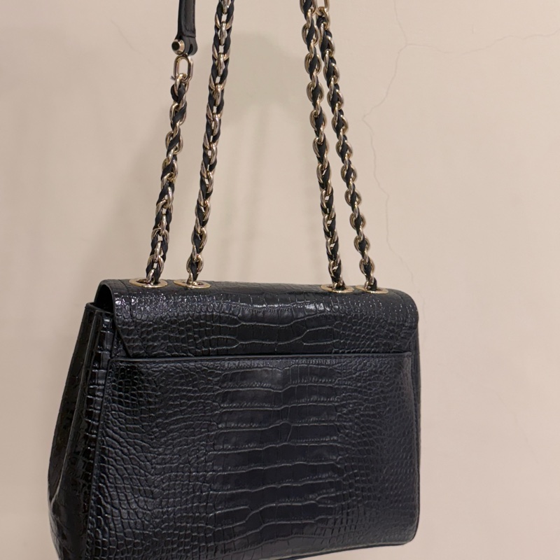 🖤MK 鱷魚壓紋鍊條包|黑色二手 |附購證 / 收據-8
