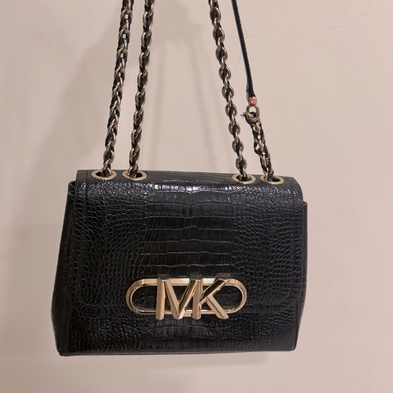 🖤MK 鱷魚壓紋鍊條包|黑色二手 |附購證 / 收據-14