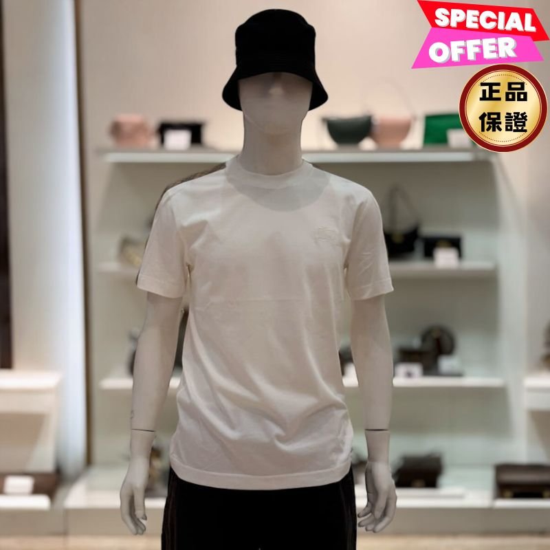 🎉2026新品好折扣✨Burberry 81024511 男款EKD 棉質短袖 T-shirt 上衣 畫布白 S/M/L/XL/XXL-0