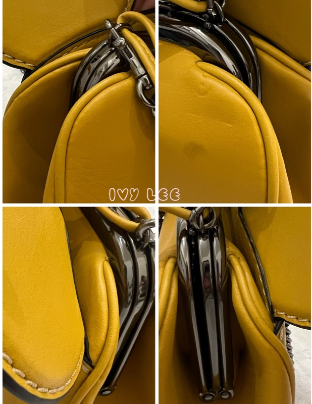 COACH Disney 聯名 黃色 皮革 米奇 米妮 手提包 斜背包 正品 二手精品-12