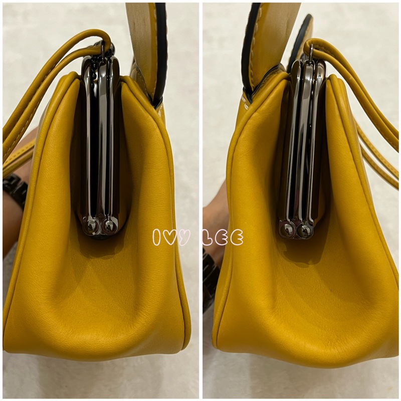 COACH Disney 聯名 黃色 皮革 米奇 米妮 手提包 斜背包 正品 二手精品-14