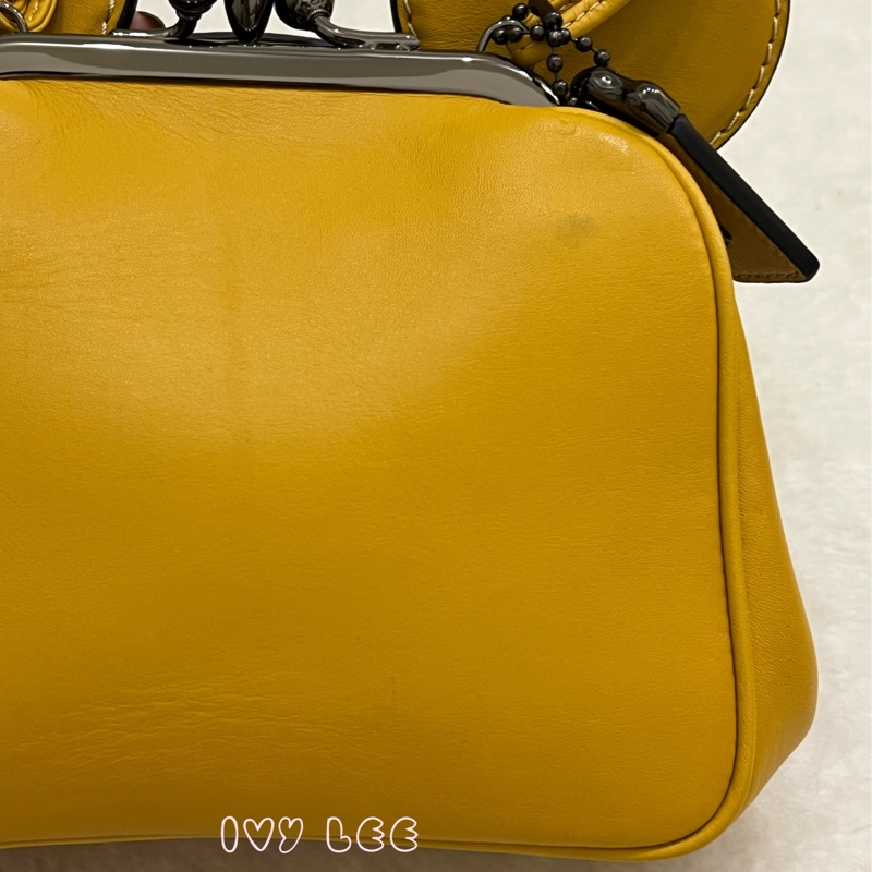 COACH Disney 聯名 黃色 皮革 米奇 米妮 手提包 斜背包 正品 二手精品-19