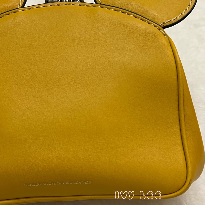 COACH Disney 聯名 黃色 皮革 米奇 米妮 手提包 斜背包 正品 二手精品-21