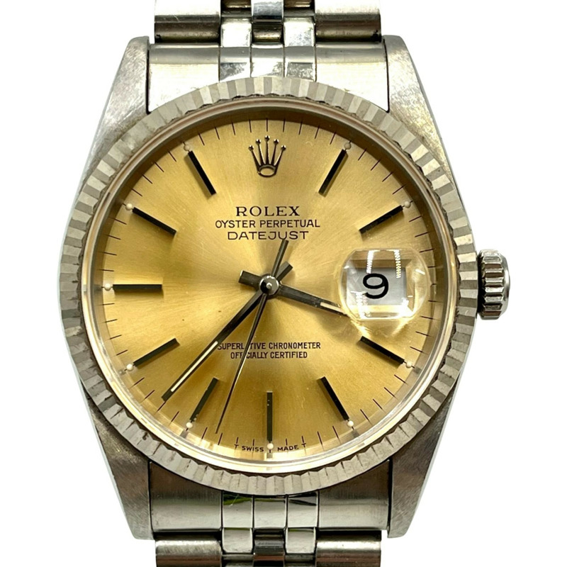 勞力士 Datejust 16234 男士腕錶,香檳金錶盤-1