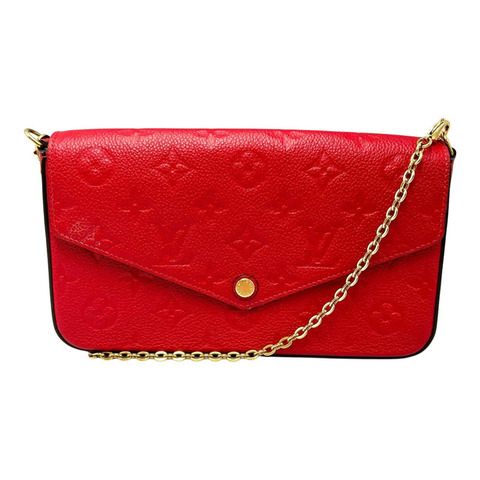 路易威登 Felicie Pochette 單肩包 M63700 Monogram Empreinte 紅色 女式