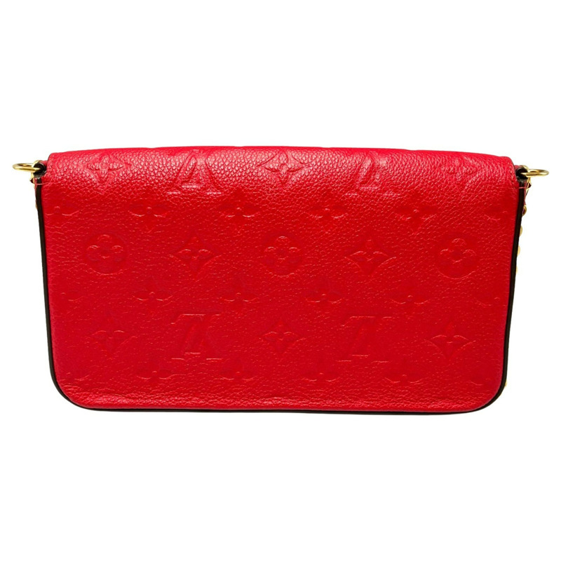 路易威登 Felicie Pochette 單肩包 M63700 Monogram Empreinte 紅色 女式-1