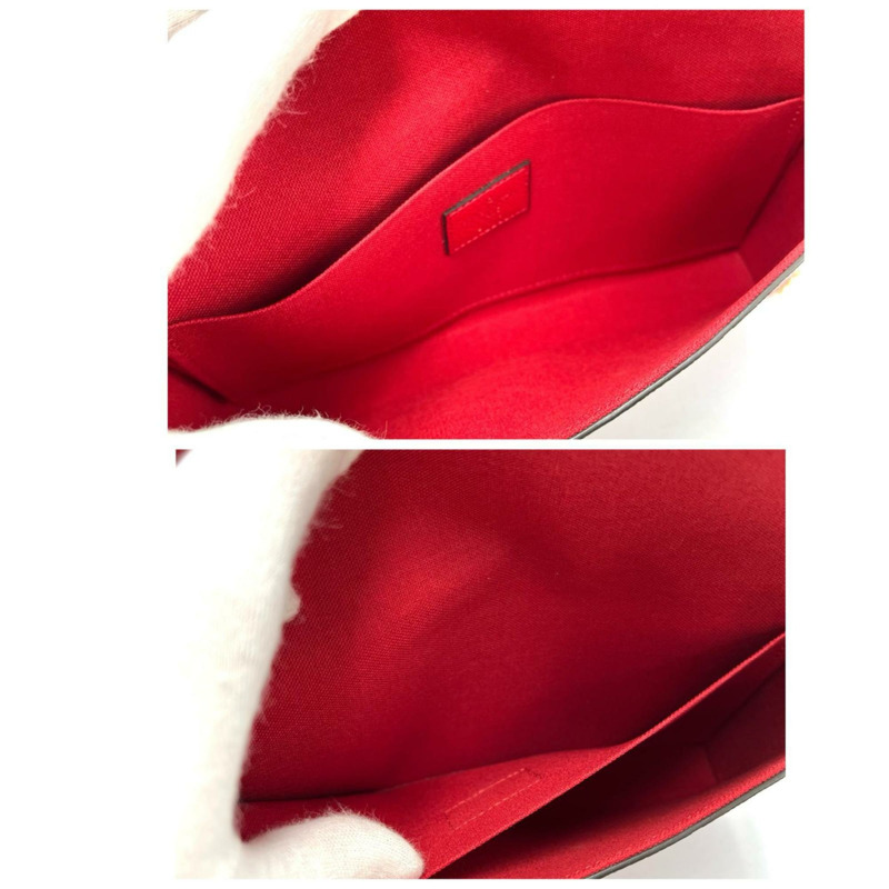 路易威登 Felicie Pochette 單肩包 M63700 Monogram Empreinte 紅色 女式-5