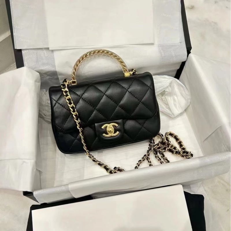 全新全配🈶24年購證❤️ 香奈兒 黑金 #cf #mini #24s #手柄款-0