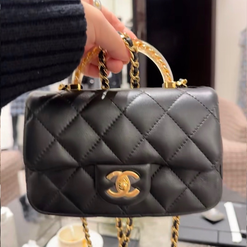 全新全配🈶24年購證❤️ 香奈兒 黑金 #cf #mini #24s #手柄款-5