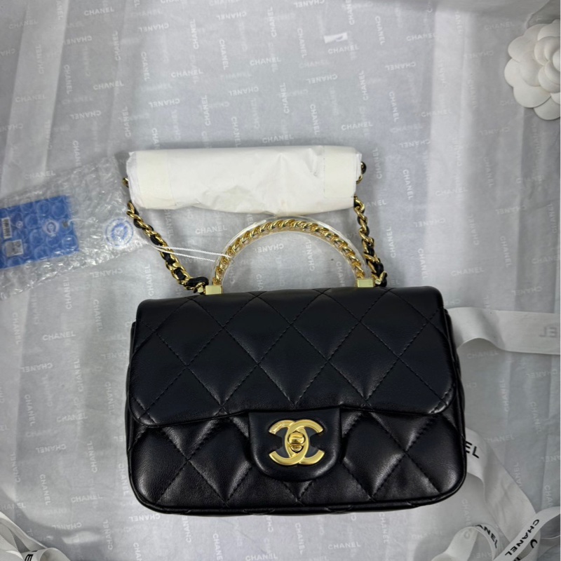 全新全配🈶24年購證❤️ 香奈兒 黑金 #cf #mini #24s #手柄款-8