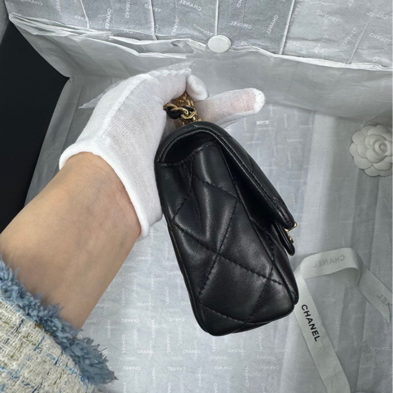 全新全配🈶24年購證❤️ 香奈兒 黑金 #cf #mini #24s #手柄款-9