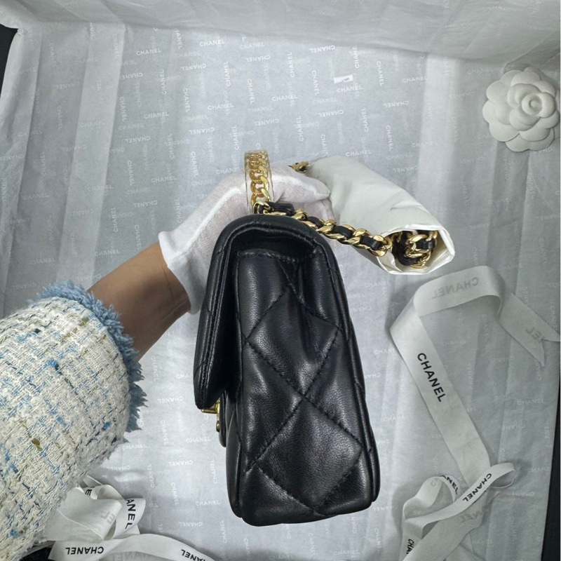 全新全配🈶24年購證❤️ 香奈兒 黑金 #cf #mini #24s #手柄款-11