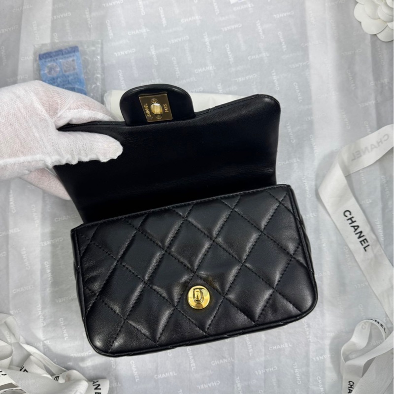 全新全配🈶24年購證❤️ 香奈兒 黑金 #cf #mini #24s #手柄款-14